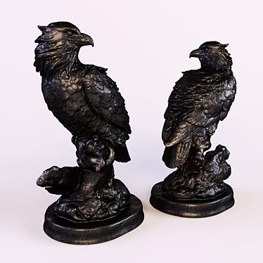  Majestic Eagle Bronze Statue 3D model image 1 