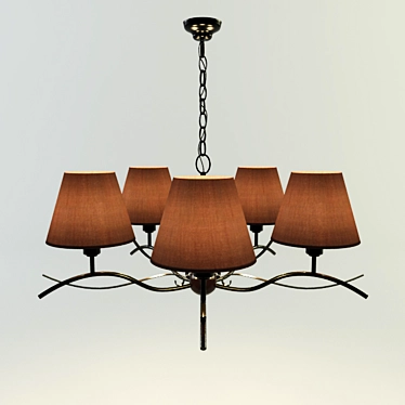 Elegant 5-Light Bronze Chandelier 3D model image 1 