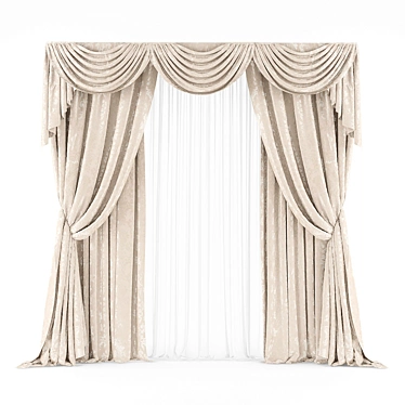 Classic Elegance Window Curtains 3D model image 1 