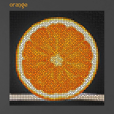 Title: Vibrant Orange Mosaic Panel 3D model image 1 