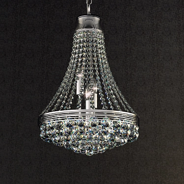 Silver Crystal Chandelier: Elegant Ceiling Light 3D model image 1 