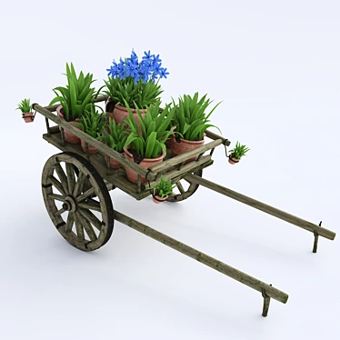 Blooming Floral Cart 3D model image 1 