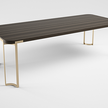 Stylish Wooden Dining Table 3D model image 1 