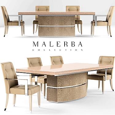 Elegant Table & Chair Set 3D model image 1 