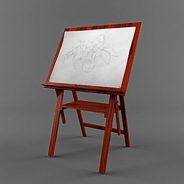 Premium Art Easel 3D model image 1 