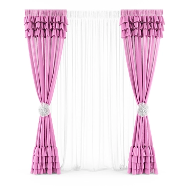 Girly Room Curtains 3D model image 1 