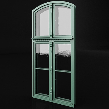 Vintage Repurposed Window 3D model image 1 