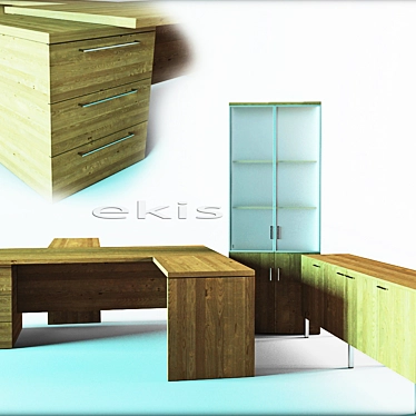 Modern Office Furniture 3D model image 1 