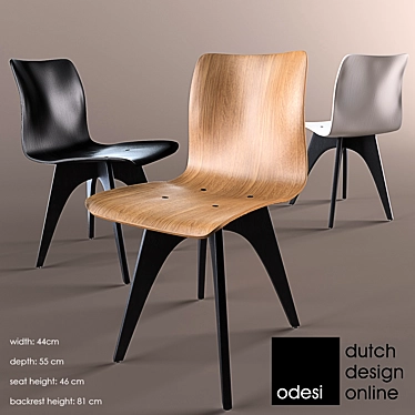 Sleek Design ODESI Wave Chair 3D model image 1 