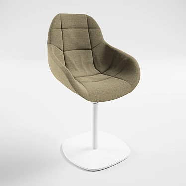 Elegant Steel Base PU Upholstered Chair 3D model image 1 