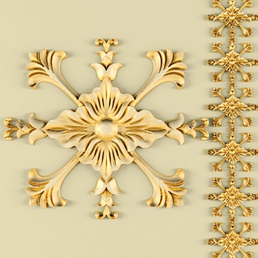 Elegant Gold Ceiling Decor 3D model image 1 