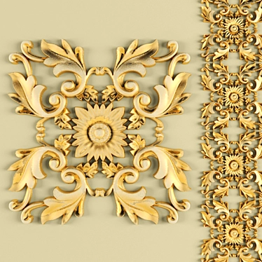 Elegant Decor Molding: Rosettes & Carvings 3D model image 1 