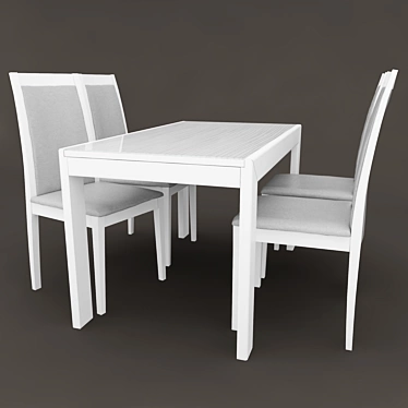 Modern IMS Onda Table with G1280 Chair 3D model image 1 