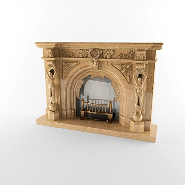 Classic Fireplace: 3D Model + Textures 3D model image 1 