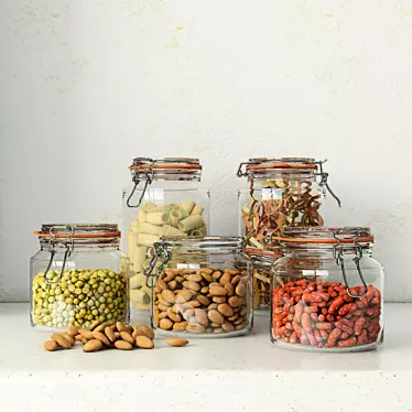 Sleek Storage Solution: Glass Jars 3D model image 1 