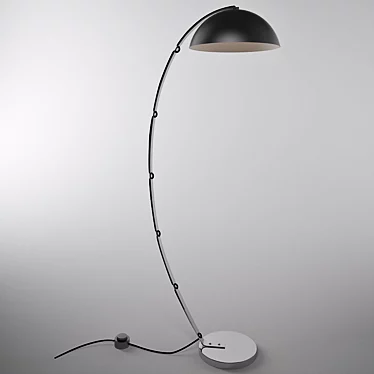 Elegant British Aluminum Floor Lamp 3D model image 1 
