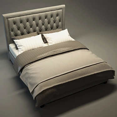 Modern Fabric Bed: Contemporary Design 3D model image 1 