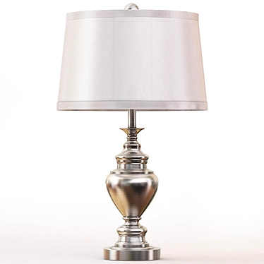 Antique Silver Metal Table Lamp: Elegant 29" Illumination 3D model image 1 