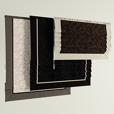 3-Position Roman Blinds: Versatile and Stylish 3D model image 1 