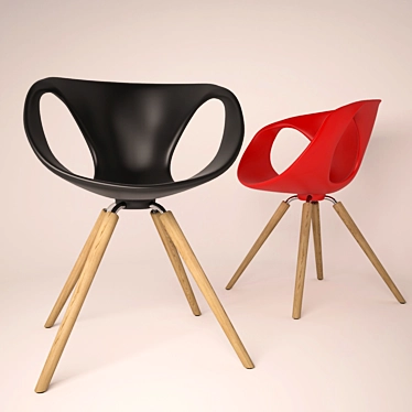 Sleek Metal and Foam Chair 3D model image 1 