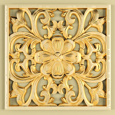 Gold Decorative Ceiling Molding 3D model image 1 