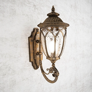 Elegant Black Gold Wall Lamp 3D model image 1 