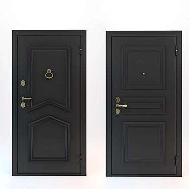 Decorative Overlay Entrance Doors 3D model image 1 