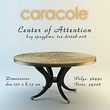 Product Title: Golden Accent Dining Table 3D model image 1 