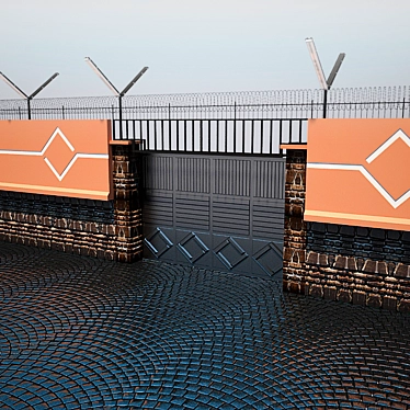 Secure Gates and Paving 3D model image 1 
