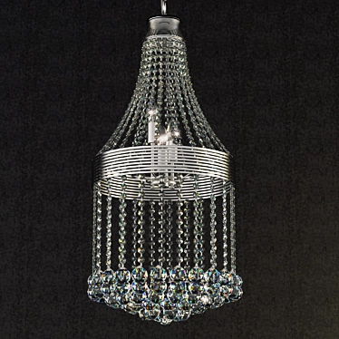 Radiant Silver Crystal Chandelier 3D model image 1 