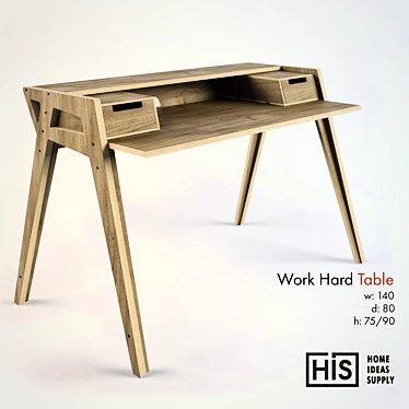 HIS Work Hard Table - Birch Veneer Plywood, Multiple Finish Options 3D model image 1 