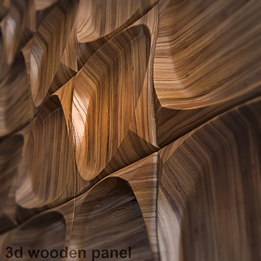 Dark Wood 3D Panel - Customizable Size 3D model image 1 