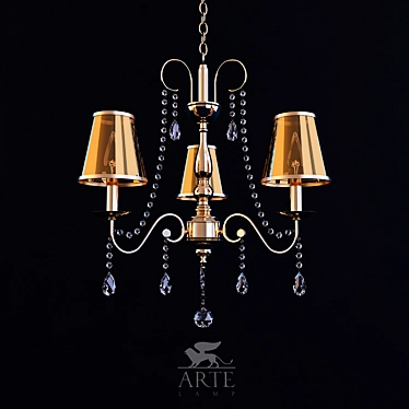 Golden Vernisage Chandelier, 3 Lights 3D model image 1 