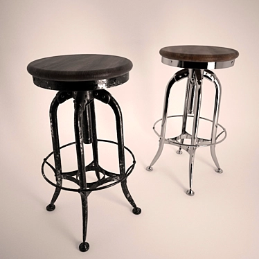 Title: Toledo Barstool: Sleek & Space-Saving 3D model image 1 