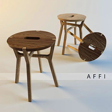  Minimalist Low Stool by AFFI 3D model image 1 