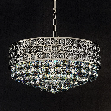 PANDORA Crystal Chandelier: Elegant Lighting for High Ceilings 3D model image 1 