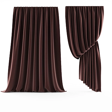 Elegant Window Drapes 3D model image 1 