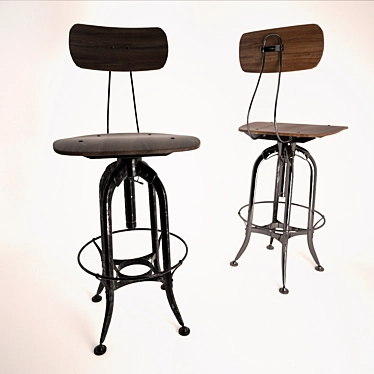 Adjustable Toledo Chair: Vintage Rustic Design 3D model image 1 