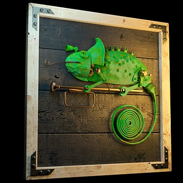 Stunning Steampunk Art: Chameleon 3D model image 1 