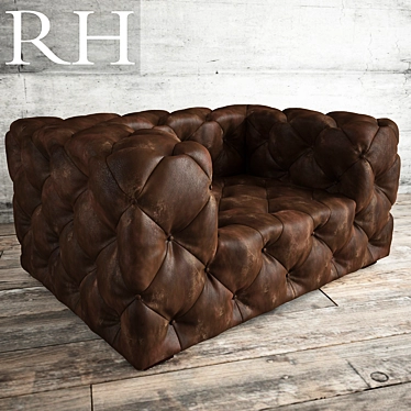 Sleek Leather Armchair 3D model image 1 