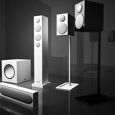 Monitor Audio Radius Floor Standing Speaker 3D model image 1 