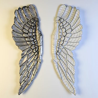 Volumetric Wings Wall Decor 110x80cm 3D model image 1 