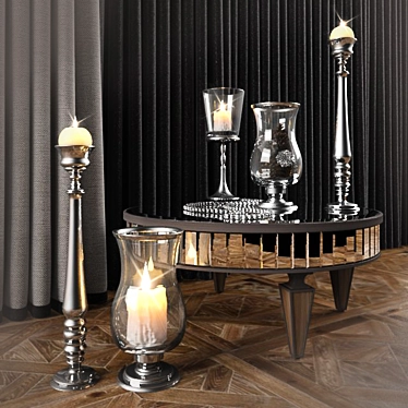 Garda Decor Table Mirror & Candlesticks 3D model image 1 