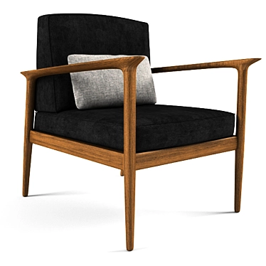 Wooden Linen Armchair 3D model image 1 