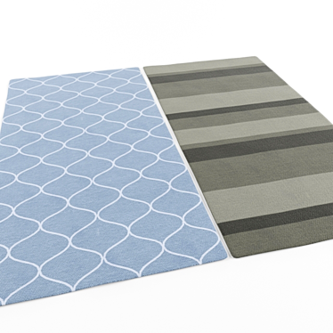 Wave Patterned Carpets - Set of Two 3D model image 1 