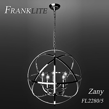 Zany FL2280/5 Chandelier: Unique Lighting Statement 3D model image 1 
