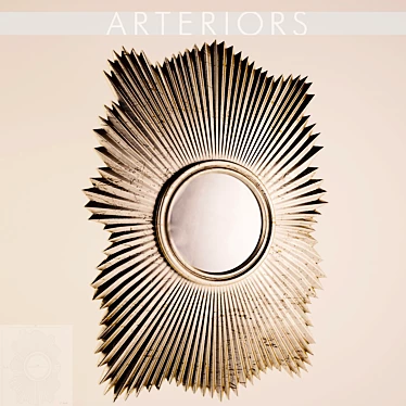 Vintage Silver Scalloped Mirror 3D model image 1 