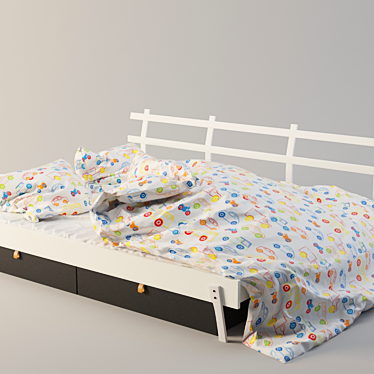 IKEA Sofa Bed with Drawers 3D model image 1 