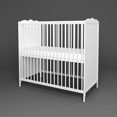 Stylish HENSVIK Baby Crib 3D model image 1 