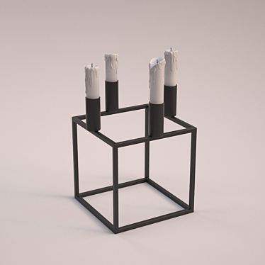 Modern Geometric Kubus Candle Holder 3D model image 1 